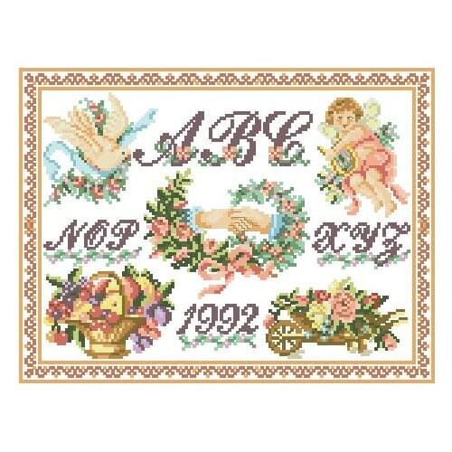 Lovely kit 19-20 Cross stitch Handmade 14CT Counted Canvas DIY,Cross-stitch kits,Embroidery Flower 10-Lanarte 34132-38-31