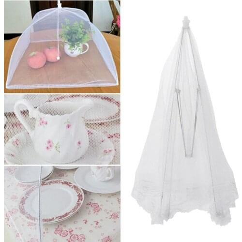 Square Folded Washable Mesh Food Cover Anti Insect Food Umbrella Outdoor Picnic Food Cover Kitchen Gadgets Tool Food Cover Net