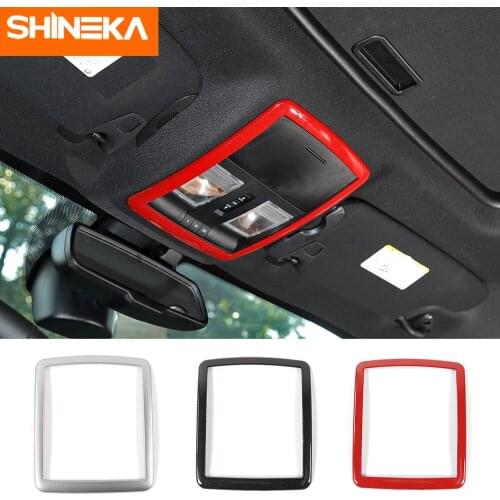SHINEKA Interior Mouldings For Dodge Challenger Front Reading Light Lamp Frame Decor Cover Stickers For Dodge Challenger 2010