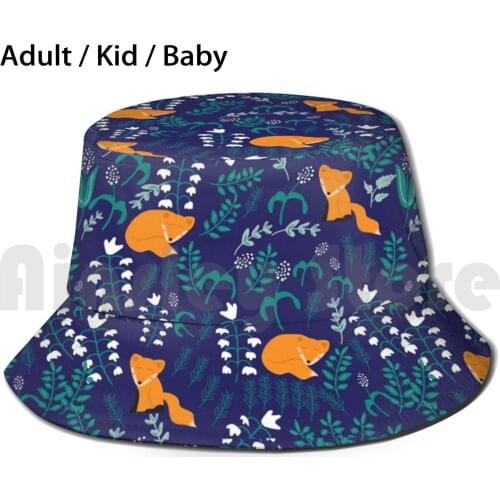 Fox Lovers Floral Art Sun Hat Foldable UV Protection Foxes Foxy Kitsune Cute Fox Fox Fox Lover Yusuke Fox Graphics Fox