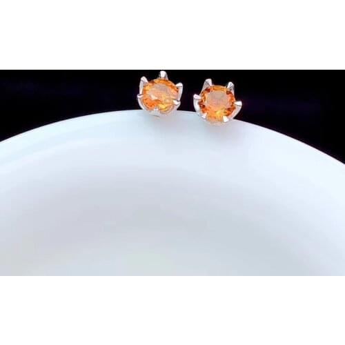 Super simple natural citrine Earrings 925 pure silver price cheap feedback to old customers including certificate package
