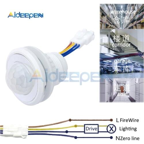 110V 220V Motion Sensor Light Switch LED PIR Detector Infrared Sensor Switch Lighting On Off Switch w/Adjustable Time Delay