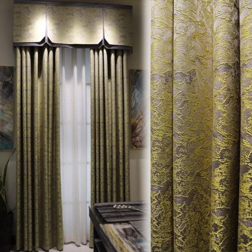 European luxury high-end relief rock jacquard living room bedroom bay window custom floor curtain product customization