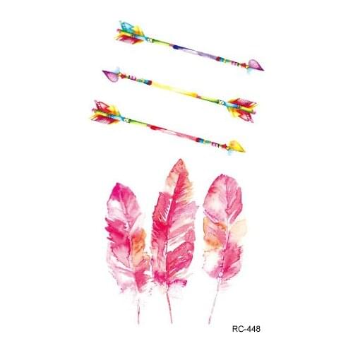 Waterproof Temporary Tattoo beautiful arrow feathers tatto stickers flash tatoo fake tattoos for girl women lady