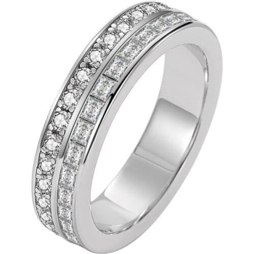 925 sterling silver Ring Romantic Promise Dazzling Pave AAAAA Diamond Wedding Band rings for women Bridal Statement Jewelry Gift