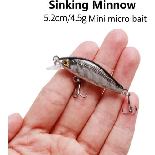 1Pcs Slow settling Minnow Fishing Lure 52mm/4.5g Full swimming layer With Treble Hooks Wobbler Jig Bait Crankbait bass Pesca