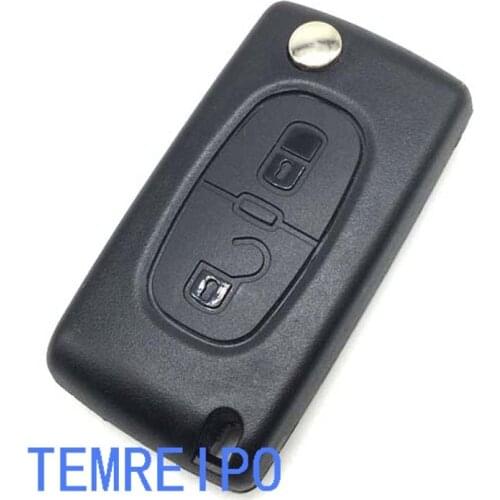 10pcs/lot 2 Button Car Key Folded Case Shell Uncut Blade for Peugeot 207 307 407 308