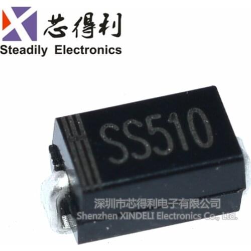 100pcs/lot New Diode Ss510 SMA 5A 100V Schottky (Sr5100) DO214-AC