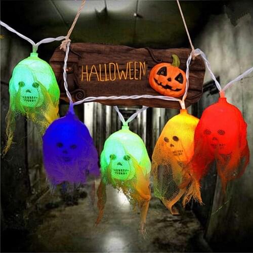 Halloween 20 LED String Lights Decoration Spooky Ghost Skeleton Skull Led Lights Halloween Home Party DIY Ornament