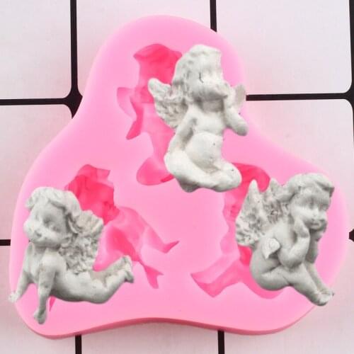 3D Baby Angel Silicone Mold Cupcake Topper Fondant Mould Cake Decorating Tools Candy Chocolate Gumpaste Mold Soap Resin Molds