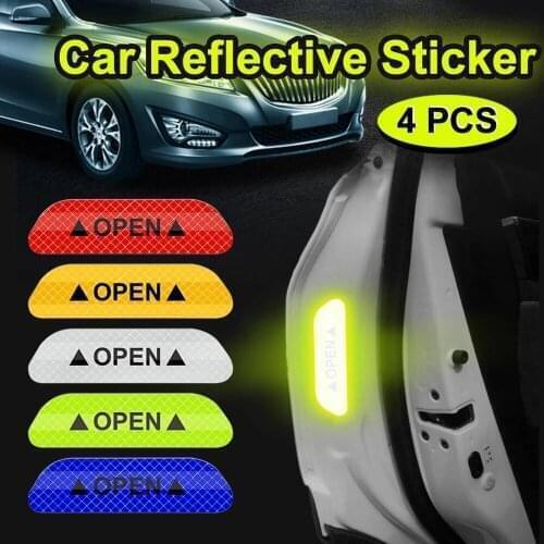4X Car Door Safety Warning Mark OPEN Reflective Stickers For Honda Civic 4d CRV Accord Dio Fit City Jazz 8th 10th gen Hornet 7 3