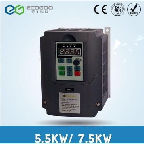 7.5KW/5.5KW 220V Frequency Converter AC Single Phase Input 3 Phase Output VFD Frequency Inverter Motor Speed Controller 50/60Hz