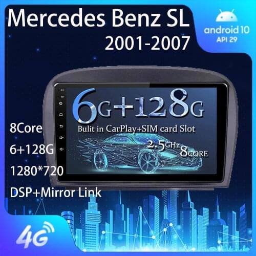 For Mercedes Benz SL R230 SL350 SL500 SL55 SL600 SL65 2001 - 2007 Android Auto Autoradio Apple Carplay Car Audio Radio 1 Din Dab