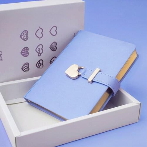 B6 Diary Heart Shaped Lock Diary with Lock and Key PU Secret Notebook Vintage Travel Journal 144 Sheet Lined Paper Soft Cover