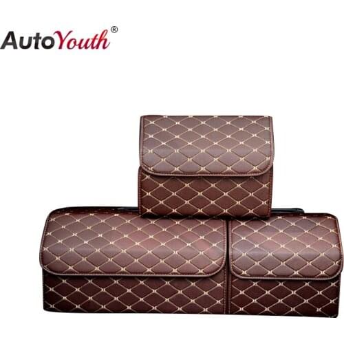 Car Trunk Box Folding Car Trunk Storage Organizer PU Leather High Capacity Stowing Tidying Interior Accessories 2Size for choose