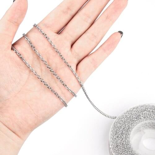 5yards/roll Never Fade Stainless Steel Cross Necklace Chains Bulk Gold Cable Link Chains For DIY Jewelry Findings Making