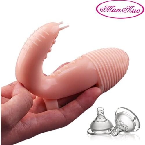 Man Nuo Finger Sleeve Vibrators Clitoris Stimulator Vaginal G-spot Massager Finger Cover Masturbator Adult Sex Toys For Women