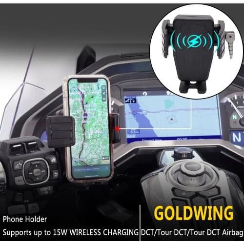 Gold Wing Motorcycle GPS Phone Holder Wireless Charging Navigation Bracket For HONDA GoldWing GL 1800 F6B GL1800 DCT 2018 - 2021