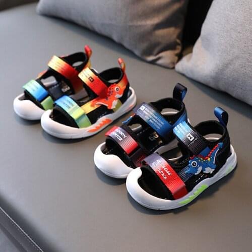 Childrens Sandals 2021 Summer New Anti Kick Childrens Beach Shoes 1-6 Years Old Cartoon Baby Walking Shoes Toddler Girl Shoes