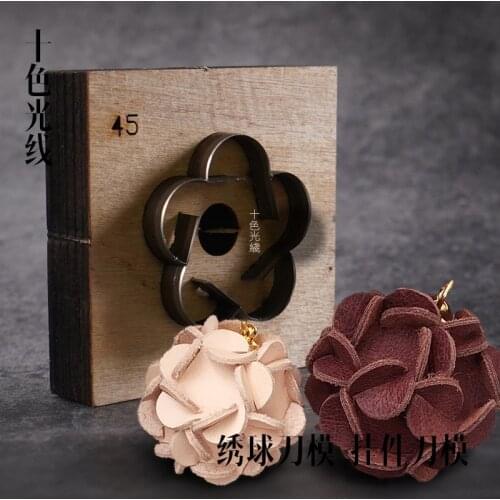 Hydrangea Knife Mold Handmade DIY Leather Flower Ball Die Cutting Knife Mould Knife + Wooden Board Leather Punch Crafts Tool