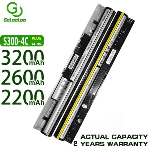 Golooloo 4 cells silver/Black Battery for Lenovo IdeaPad S300 S310 S400 S400u S415 S405 S410 4ICR17/65 L12S4L01 L12S4Z01