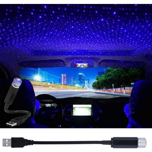 Car Interior Light Usb Star Atmosphere Ceiling Decorative Light Romantic Night Lights Atmosphere Car Projection Lamp Sky Lamp