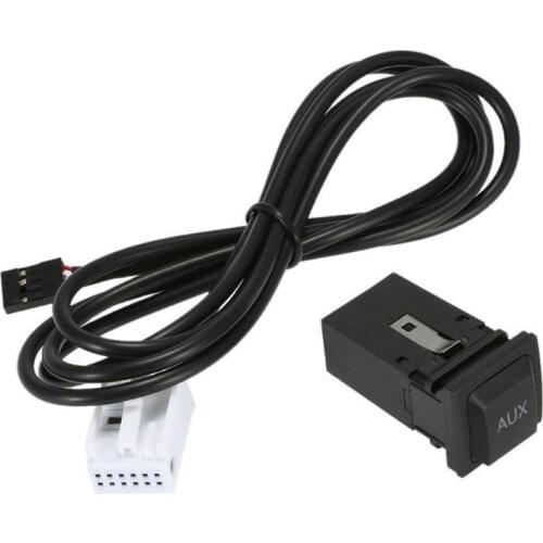 K0AF Car AUX Switch Interface Adapter In Socket With Cable Harness for vw1 RCD510 RCD310 RNS315 Jetta 5 MK5 Golf 6 MK6