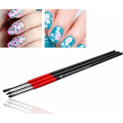Nail Art Brush Three Style Head Nail Art Design Set Dotting Painting Drawing Polish Brush Pen Tools Nail Brushes for UV Nail Gel