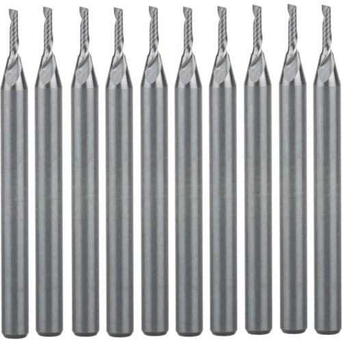 10Pcs 3.175X1.0X4MM Single Flute Bit Carbide End Mill
