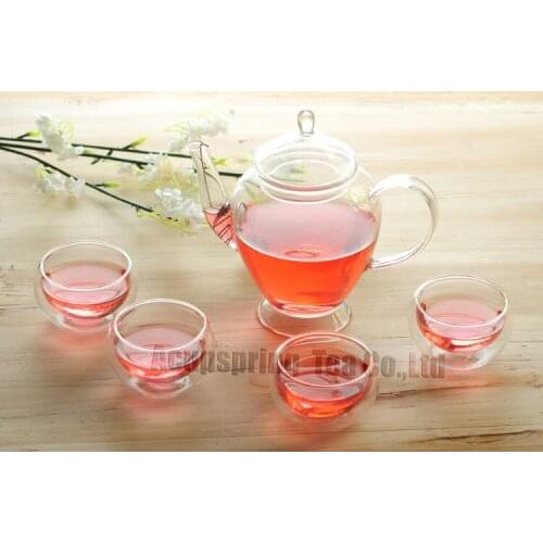 Beautiful 480ml Glass teapot with infuser/filter+ 4/6 Cup,tea set for Chinese/flower/black/green/white/yellow/dahongpao/puer tea