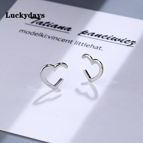 Luckydays Minimalist Hollow Heart Earring Three-Dimensional Heart Ear Cuff Clip on Earring For Girl Women No Ear Hole Design