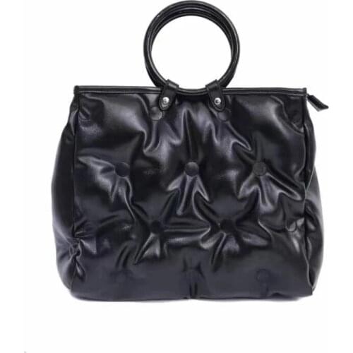 Fashion Space Padded Women Handbag Designer Down Cotton Shoulder Bags Luxury Pu Lether Crossbody Bag Large Tote Winter Big Purse