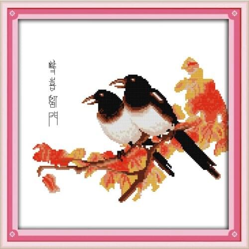 Double happiness cross stitch kit 14ct 11ct pre stamped canvas embroidery DIY handmade needlework