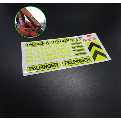 Crane Model Sticker PALINGER for 1/14 Tamiya RC Truck Trailer Tipper Scania MAN Benz Actros Volvo Car Diy Parts