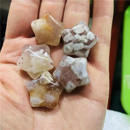 Natural snowflake cherry onyx star crystal gem healing natural stone and mineral 5pcs