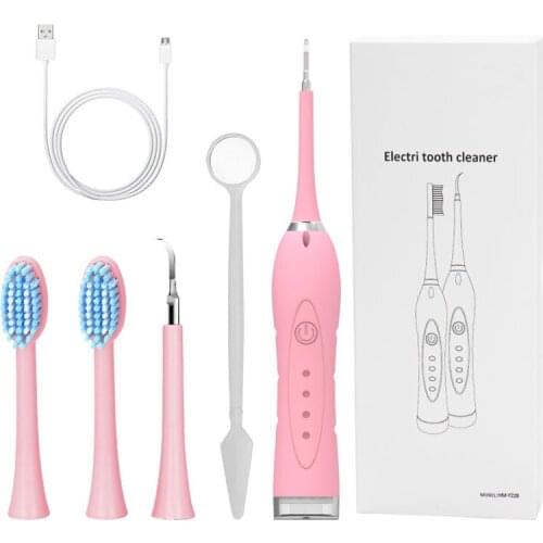 Portable Dental Calculus Remover Kit USB Rechargeable Electrical Tooth Tartar Plaque Scraper Cleaning Tools with 2 Tips hot sale