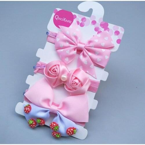 On Sale 3PCS/SET Fashion Kids Girls Baby Headband Turban Bow Flower Hair Band Accessories Headwear Hair Band Accessories