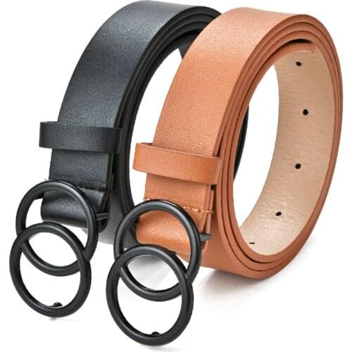 Women Belts Luxury Brand Classic Round Square Bucke 108Cm Vintage Waist Strap Trousers Jeans Dress Ladies Female Black Waistband