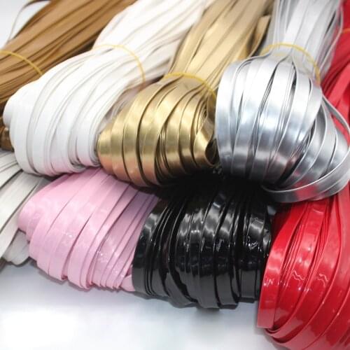 REGELIN 5meter 5/8/10/15/20mm Shiny Braided PU Leather Strap Findings Flat Leather Cord String Rope DIY Necklace Bracelet Making