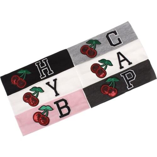 Cartoon Cherry Letter Headbands Newborn Casual Boy Girl Hair Band Baby Cotton Headwear Solid Color Elastic Kids Hair Accessories