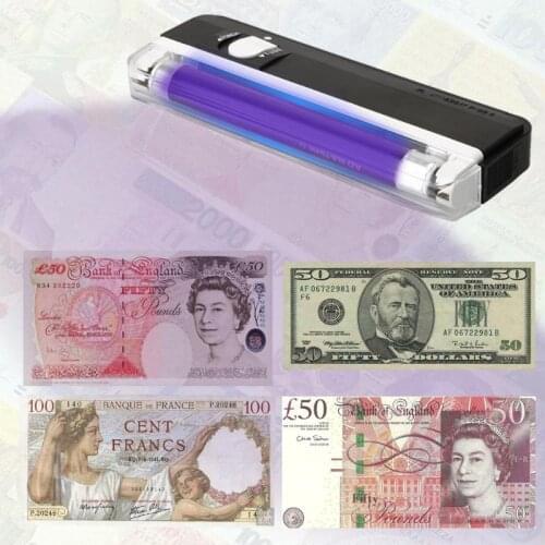 Money Counter Ticket Cash Detector UV Lamp Light Torch Led Flashlight Currency Bill Counter Fake Money Banknote Security Check