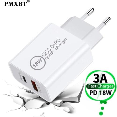18W Type C PD Charger +1 USB A Quick Charge 4.0 3.0 Fast Charging For iPhone 11 Pro Samsung Xiaomi Mobile Phone Power Wall Plug