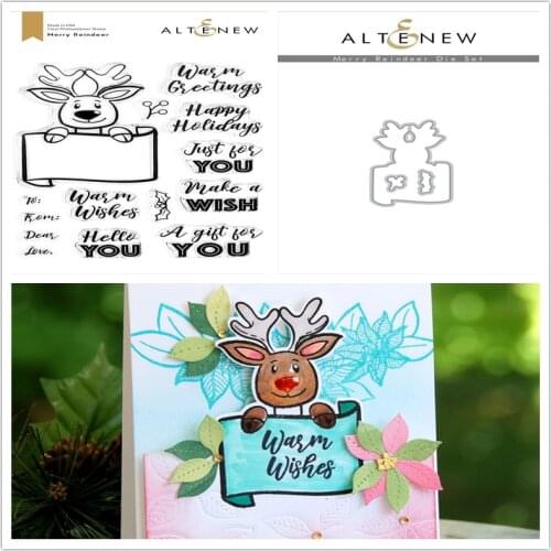 REINDEERS Die Cut Stencils New Metal Dies Cutters Cutting Dies for Scrapbooking Stamping Christmas Clear Stamps and Dies Arts