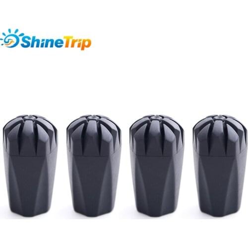 ShineTrip 4Pcs Trekking Pole Nordic Walk Stick Cane Climb Replacement Alpenstock Outdoor Camp Hike Protector Cap Tip Rubber