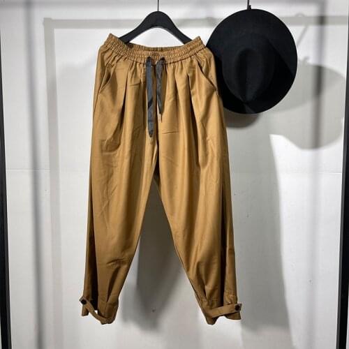 Owen Seak Men Casual Hallen Pants 100% Cotton Gothic Men Clothing Sweatpants Summer Lightweight Women Solid Loose Pants Size XL