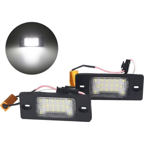 2Pcs Signal lights No Error For VW Touareg Tiguan Golf 5 Passat B5 LED Number License Plate Lights Canbus 12V 3W 6000K White