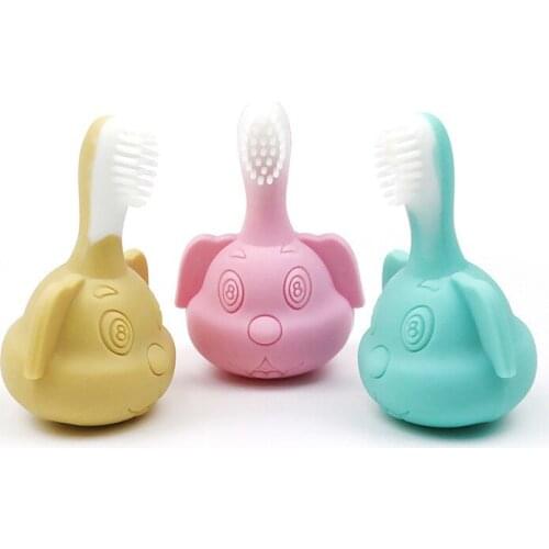 Cute and healthy silicone Baby Silica Gel Puppy Toothbrush A Molar Tooth Good Silica Gel Bit Music Baby Toys Molar tooth gel