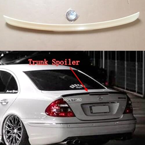 For Benz W211 E300 E320 E240 Spoiler 2005-2009 ABS Plastic Unpainted Color Rear Spoiler Wing Trunk Lid Cover Car Styling
