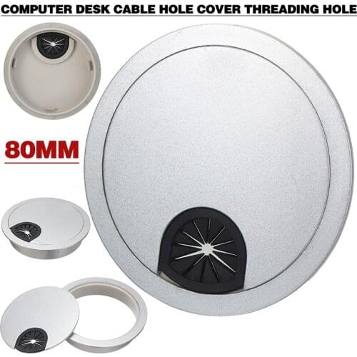 50/ 60/ 80mm Table Grommet Cable Hole Round Computer PC Grommet Cable Wire Outlet For Computer Desk Table