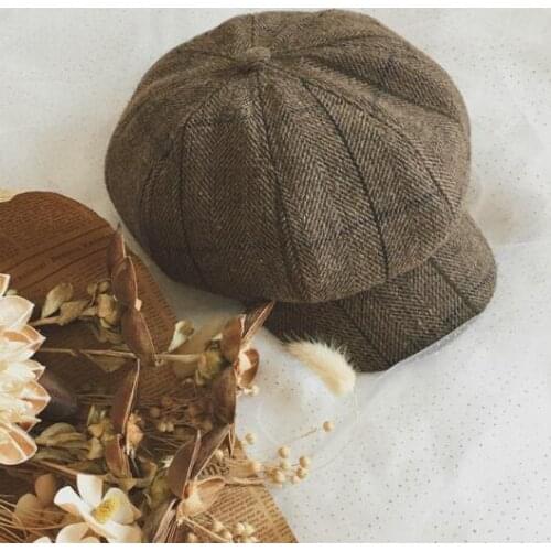 Vintage Postman hat Grid cap Newsboy cap